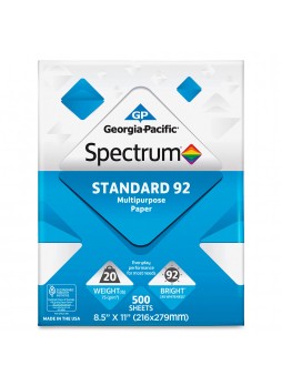 Georgia Pacific Spectrum, standard multipurpose copy paper, 8.5"x11", 20lb, 92 brightness, box of 10 - white - GEP999705